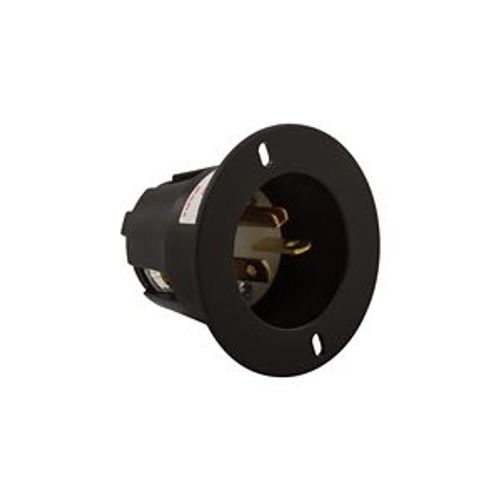 Main product image of Arrow Hart Straight Blade Flanged Inlet, #18-10 Awg 20A, 250V, 6-20P, 2-Pole 3-Wire, Clamp, 5878C