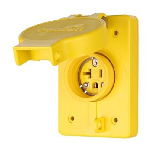 Main product image of Arrow Hart Watertight Straight Blade Single Receptacle, #18-10 Awg 20A, Panel 125V, 60W33
