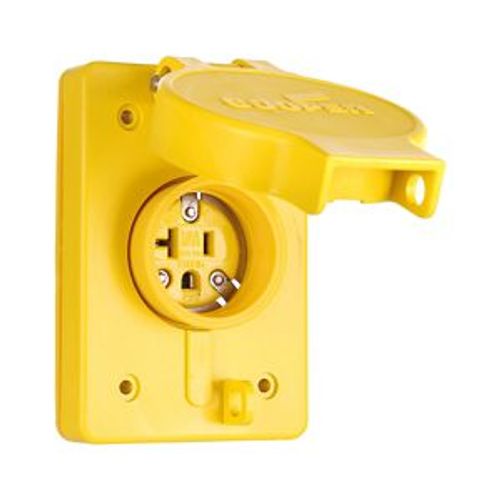 Main product image of Arrow Hart Watertight Straight Blade Single Receptacle, #18-10 Awg 20A, Panel 125V, 60W33