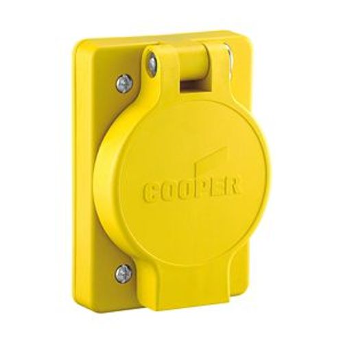 Main product image of Arrow Hart Watertight Straight Blade Single Receptacle, #18-10 Awg 15A, Panel 125V, Black, 60W47BK