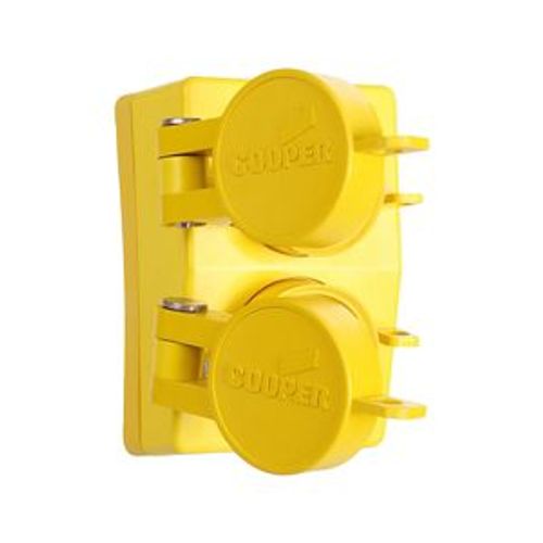 Main product image of Arrow Hart Watertight Straight Blade Duplex Receptacle, #18-10 Awg 20A, Panel, 250V, Black, 60W48DPLXBK