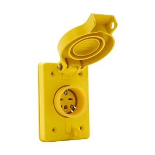 Main product image of Arrow Hart Watertight Straight Blade Single Receptacle, #18-10 Awg 15A, Panel, 250V, 60W49