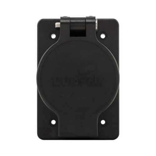 Main product image of Arrow Hart Watertight Straight Blade Single Receptacle, #18-10 Awg 15A, Panel, 250V, Black, 60W49BK