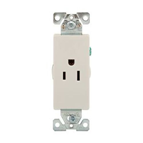 Main product image of Heavy-Duty Industrial Single Receptacle, #14-10 Awg 15A 125V Face, Pvc Base, Bulk, 6250W-BU