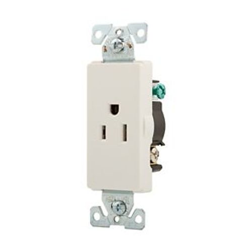 Main product image of Heavy-Duty Industrial Single Receptacle, #14-10 Awg 15A 125V Face, Pvc Base, Bulk, 6250W-BU