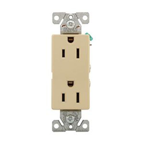 Main product image of Heavy-Duty Industrial Duplex Receptacle, #14-10 Awg 15A 125V Face, Pvc Base, Bulk, 6252W-BU