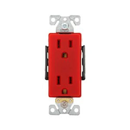 Main product image of Arrow Hart Extra Heavy-Duty Industrial Duplex Receptacle, #14-10 Awg 15A 125V, Red, Duplex, 6262RD