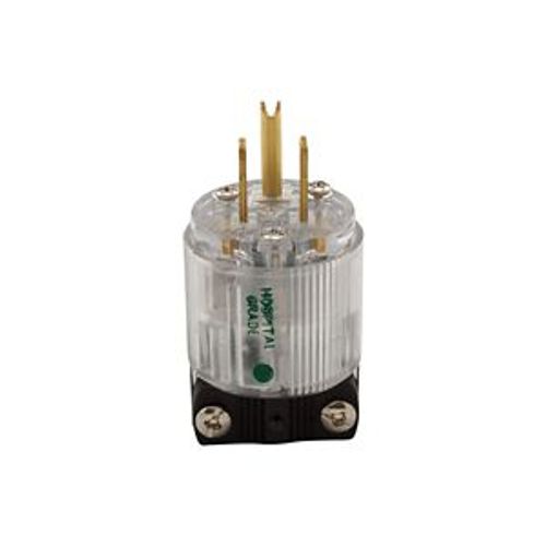 Main product image of Arrow Hart Safety Grip Straight Blade Plug, #18-12 Awg 15A, 125V, Clear, 5-15P, 2-Pole 3-Wire, 6266HGC