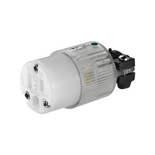 Main product image of Arrow Hart Safety Grip Straight Blade Connector, #18-12 Awg 15A 125V Clear, 5-15P, 2-Pole 3-Wire, 6269HGC