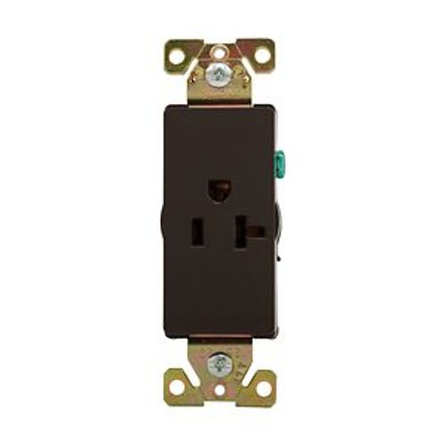 Main product image of Heavy-Duty Industrial Grade Decorator Single Receptacle, #14-10 Awg 20A, 125V, Brown, 5-20R, 6350B