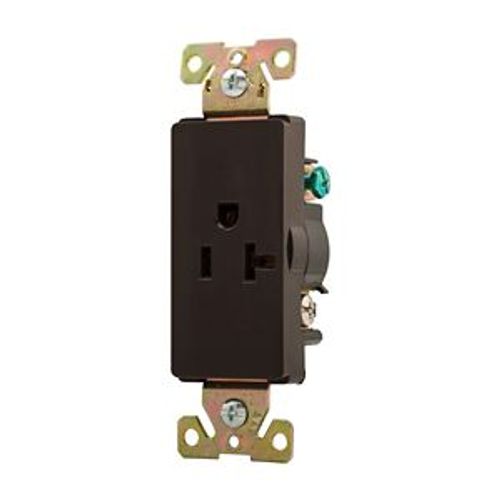 Main product image of Heavy-Duty Industrial Grade Decorator Single Receptacle, #14-10 Awg 20A, 125V, Brown, 5-20R, 6350B