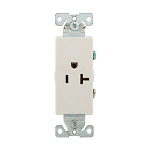 Main product image of Heavy-Duty Industrial Grade Decorator Single Receptacle, #14-10 Awg 20A 125V, Ivory, 5-20R, Bulk, 6350V-BU