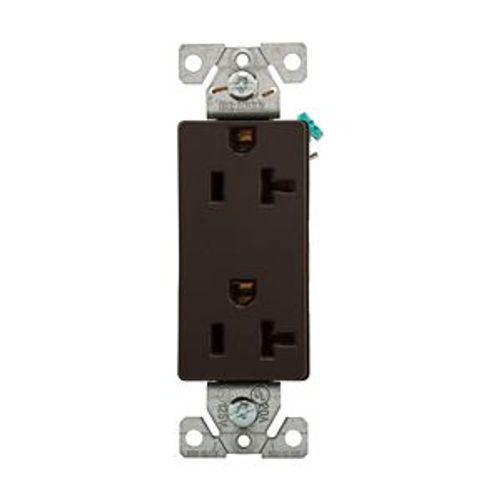 Main product image of Heavy-Duty Industrial Grade Decorator Duplex Receptacle, #14-10 Awg 20A 125V, Black, 5-20R, Bulk, 6352BK-BU