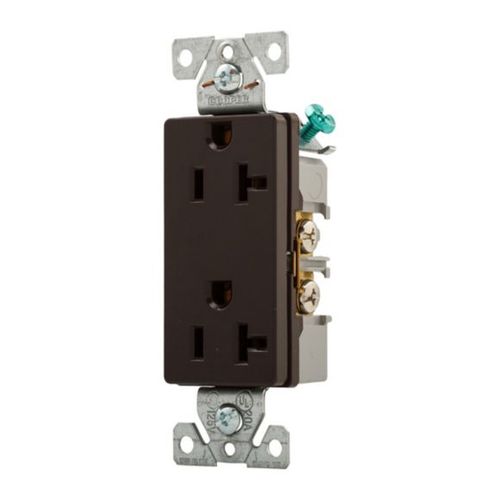 Main product image of Heavy-Duty Industrial Grade Decorator Duplex Receptacle, #14-10 Awg 20A 125V, Black, 5-20R, Bulk, 6352BK-BU