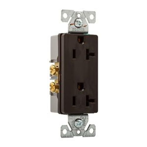 Main product image of Heavy-Duty Industrial Grade Decorator Duplex Receptacle, #14-10 Awg 20A 125V, Black, 5-20R, Bulk, 6352BK-BU