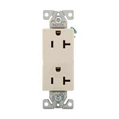 Main product image of Heavy-Duty Industrial Duplex Receptacle, #14-10 Awg 20A 125V, Light Almond, 5-20R, Duplex, Bulk, 6352LA-BU