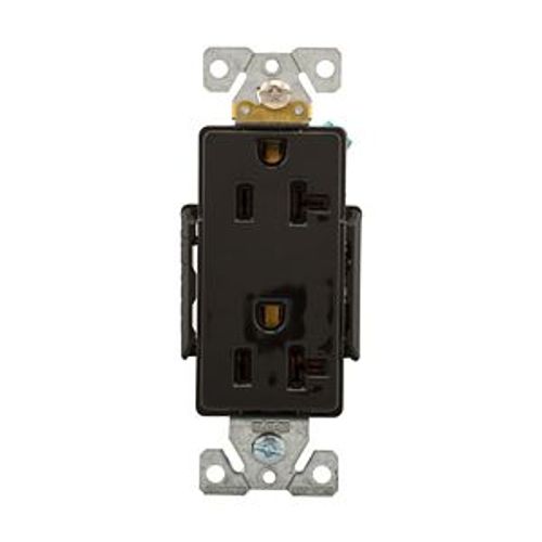 Main product image of Arrow Hart Industrial Duplex Receptacle, #14-10 Awg 20A 125V, Black, 5-20R, Duplex, 6362BK
