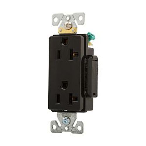 Main product image of Arrow Hart Industrial Duplex Receptacle, #14-10 Awg 20A 125V, Black, 5-20R, Duplex, 6362BK