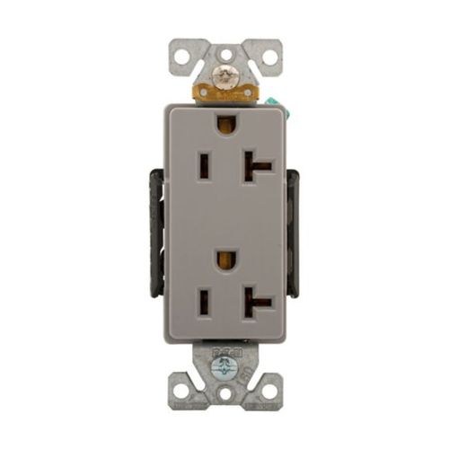 Main product image of Arrow Hart Industrial Duplex Receptacle, #14-10 Awg 20A 125V, Gray, 5-20R, Duplex, 6362GY