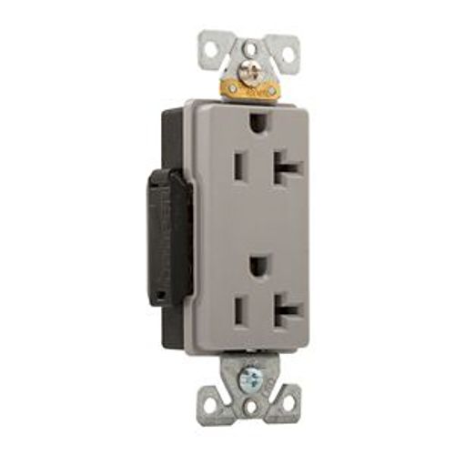 Main product image of Arrow Hart Industrial Duplex Receptacle, #14-10 Awg 20A 125V, Gray, 5-20R, Duplex, 6362GY
