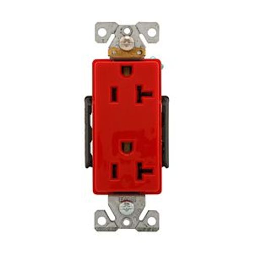 Main product image of Arrow Hart Industrial Duplex Receptacle, #14-10 Awg 20A 125V, Red, 5-20R, Duplex, 6362RD