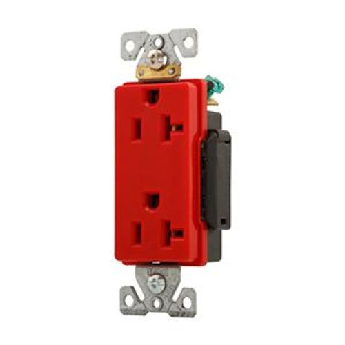 Main product image of Arrow Hart Industrial Duplex Receptacle, #14-10 Awg 20A 125V, Red, 5-20R, Duplex, 6362RD