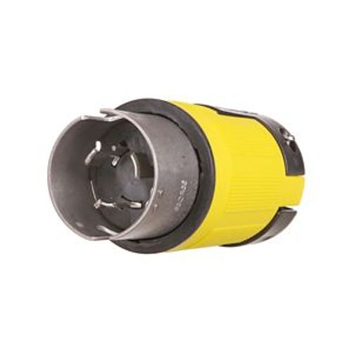 Main product image of Corrosion Resistant Locking Plug, #12-6Awg, 50A, Marine, 125/250V, Yellow, Black, 3-Pole 4-Wire, 63CR65EX