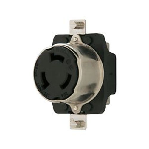 Main product image of Corrosion Resistant Locking Receptacle, #12-6Awg 50A, Marine, 125/250V, Black, 3-Pole, 4-Wire, 63CR69