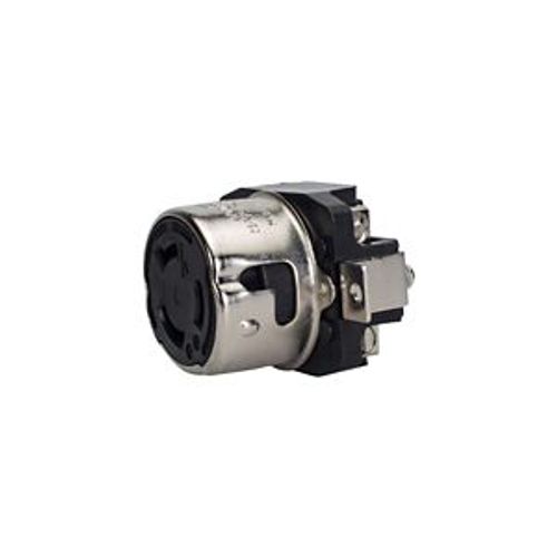 Main product image of Corrosion Resistant Locking Receptacle, #12-6Awg 50A, Marine 125V, Black, 2-Pole 3-Wire, 63CR70
