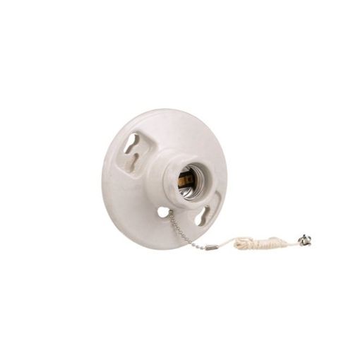 Main product image of Lampholder, 3.25" Box Mounting, Keyless Switch, Pull Chain, #14 -10 Awg, Porcelain, 250V, 660W, 659-SP