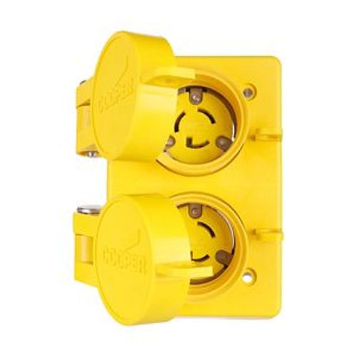 Main product image of Arrow Hart Watertight Locking Receptacle, #18-10 Awg 15A, 277V, Duplex, L7-15, 2-Pole 3-Wire, 65W34DPLX