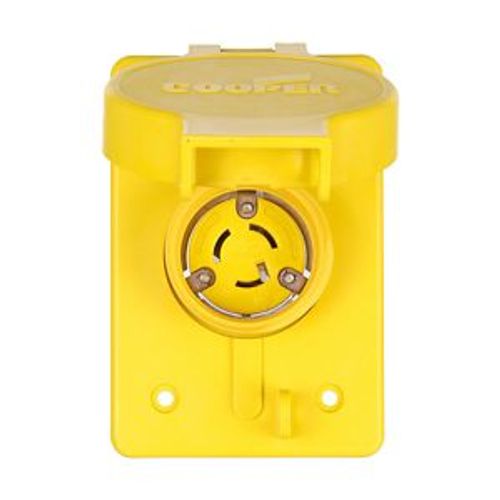 Main product image of Arrow Hart Watertight Locking Receptacle, #14-10 Awg 15A, 125V, Black, L5-15, 2-Pole 3-Wire, 65W47BK