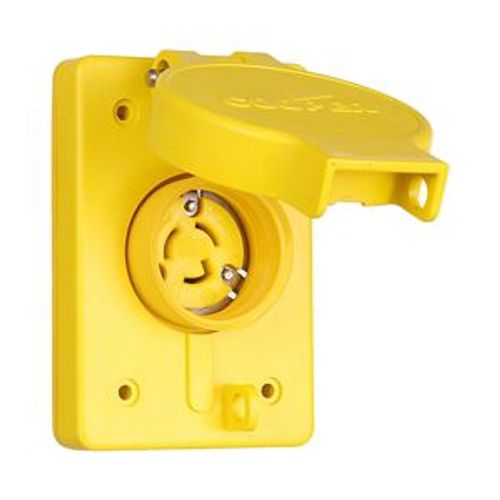 Main product image of Arrow Hart Watertight Locking Receptacle, #14-10 Awg 15A, 125V, Black, L5-15, 2-Pole 3-Wire, 65W47BK
