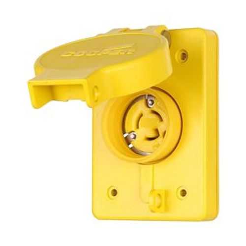 Main product image of Arrow Hart Watertight Locking Receptacle, #14-10 Awg 15A, 125V, Black, L5-15, 2-Pole 3-Wire, 65W47BK