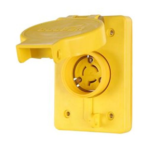 Main product image of Arrow Hart Watertight Locking Receptacle, #18-10 Awg 15A, 250V, Black, L6-15, 2-Pole 3-Wire, 65W49BK