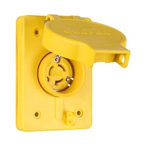 Main product image of Arrow Hart Watertight Locking Receptacle, #18-10 Awg 15A, 250V, Black, L6-15, 2-Pole 3-Wire, 65W49BK