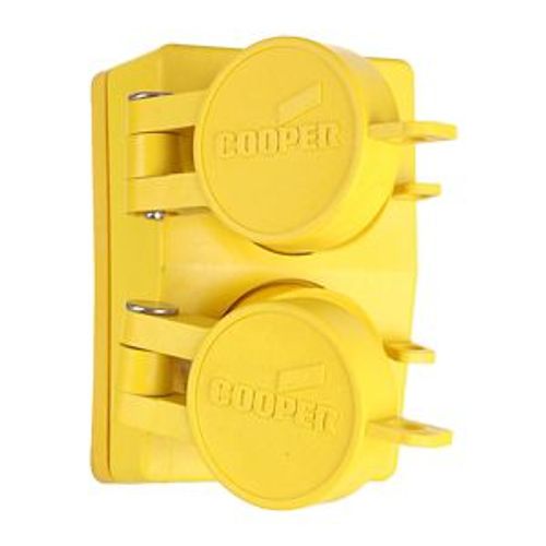 Main product image of Arrow Hart Watertight Locking Receptacle, #18-10 Awg 15A, 250V, Duplex, L6-15, 2-Pole 3-Wire, 65W49DPLXBK