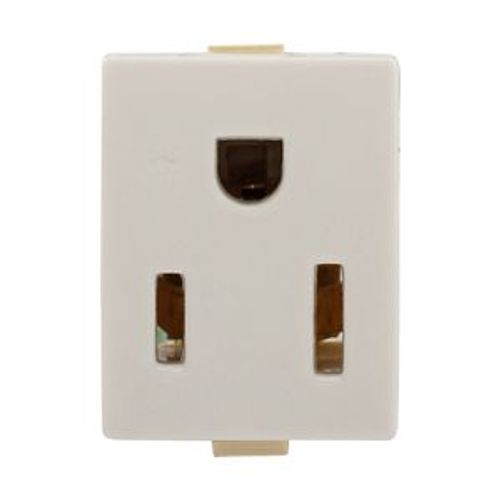 Main product image of Panel Mount/Snap-In Single Receptacle, #14-12 Awg 15A, Snap-In 125V, Thermoset Face Bulk, 67-2W-BU