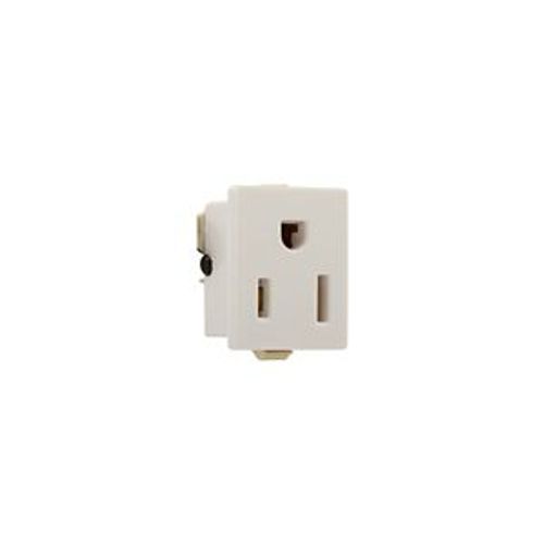 Main product image of Panel Mount/Snap-In Single Receptacle, #14-12 Awg 15A, Snap-In 125V, Thermoset Face Bulk, 67-2W-BU