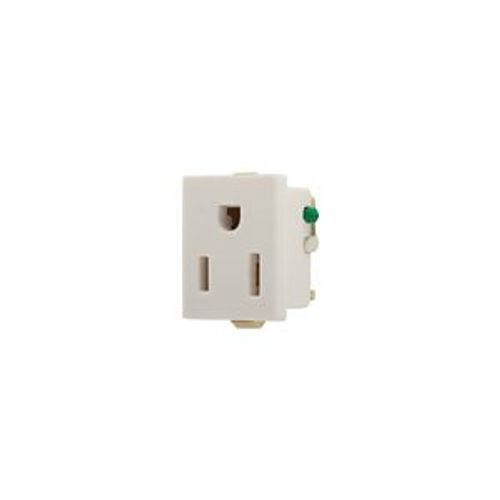 Main product image of Panel Mount/Snap-In Single Receptacle, #14-12 Awg 15A, Snap-In 125V, Thermoset Face Bulk, 67-2W-BU
