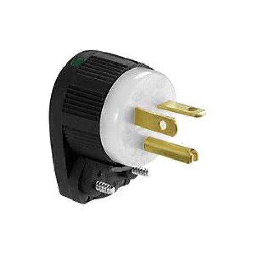 Main product image of Arrow Hart Safety Grip Straight Blade Angled Plug, #18-12 Awg 20A 125V, 2-Pole 3-Wire, 1-1/2", 6765HG
