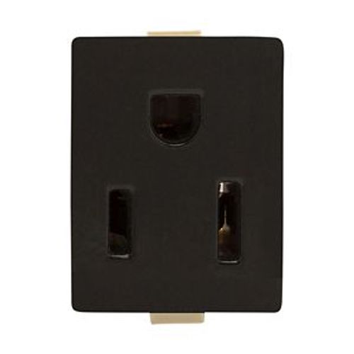 Main product image of Panel Mount/Snap-In Single Receptacle, #14-12 Awg 15A, Snap-In 125V, Black, Quick Connect, 67BK-BU