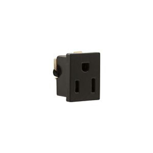 Main product image of Panel Mount/Snap-In Single Receptacle, #14-12 Awg 15A, Snap-In 125V, Black, Quick Connect, 67BK-BU