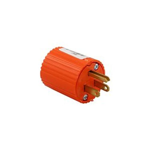 Main product image of Straight Blade Plug, #18-12 Awg 15A, 125V, Orange, 5-15P, 2-Pole, 2-Wire, Screw, 0.67", 6867-BOX