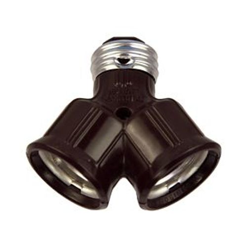 Main product image of Lampholder Socket Adapter, One Socket To 2 Sockets, Polarized, 250V, Medium Base, Brown, 660W, 700B-BOX