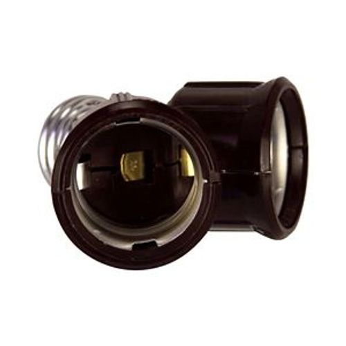 Main product image of Lampholder Socket Adapter, One Socket To 2 Sockets, Polarized, 250V, Medium Base, Brown, 660W, 700B-BOX