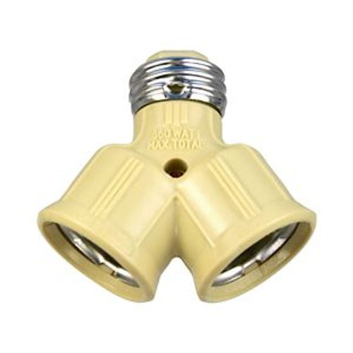Main product image of Lampholder Socket Adapter, 1 Socket To 2 Sockets, Polarized, Keyless Switch, 250V, Ivory, 660W, 700V-BOX