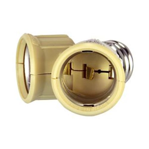Main product image of Lampholder Socket Adapter, 1 Socket To 2 Sockets, Polarized, Keyless Switch, 250V, Ivory, 660W, 700V-BOX