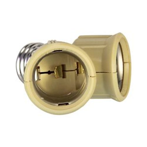 Main product image of Lampholder Socket Adapter, 1 Socket To 2 Sockets, Polarized, Keyless Switch, 250V, Ivory, 660W, 700V-BOX
