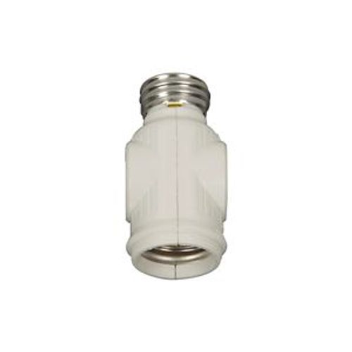 Main product image of Socket Adapter, 1 Socket To 1 Socket w/ 2 250W Nema 1-15R Outlets, 125V, White, Nema 1-15R, 660W, 715-3W-SP